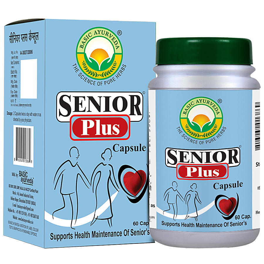 Basic Ayurveda Senior Plus Capsules - For Joint Pain & Body Weakness Relief