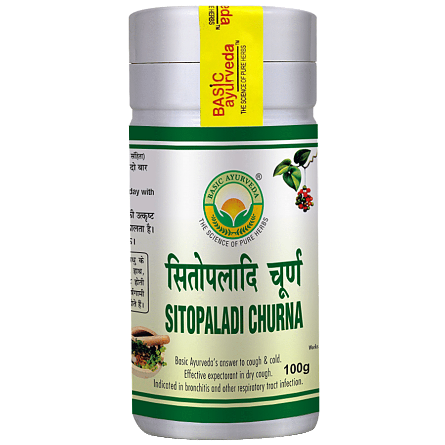 Basic Ayurveda Sitopladi Churna - Helpful In Cold & Cough