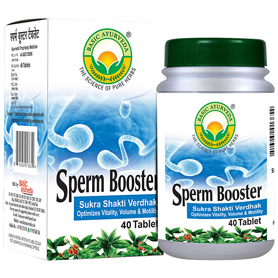 Basic Ayurveda Sperm Booster Tablets - For Men's Fertility