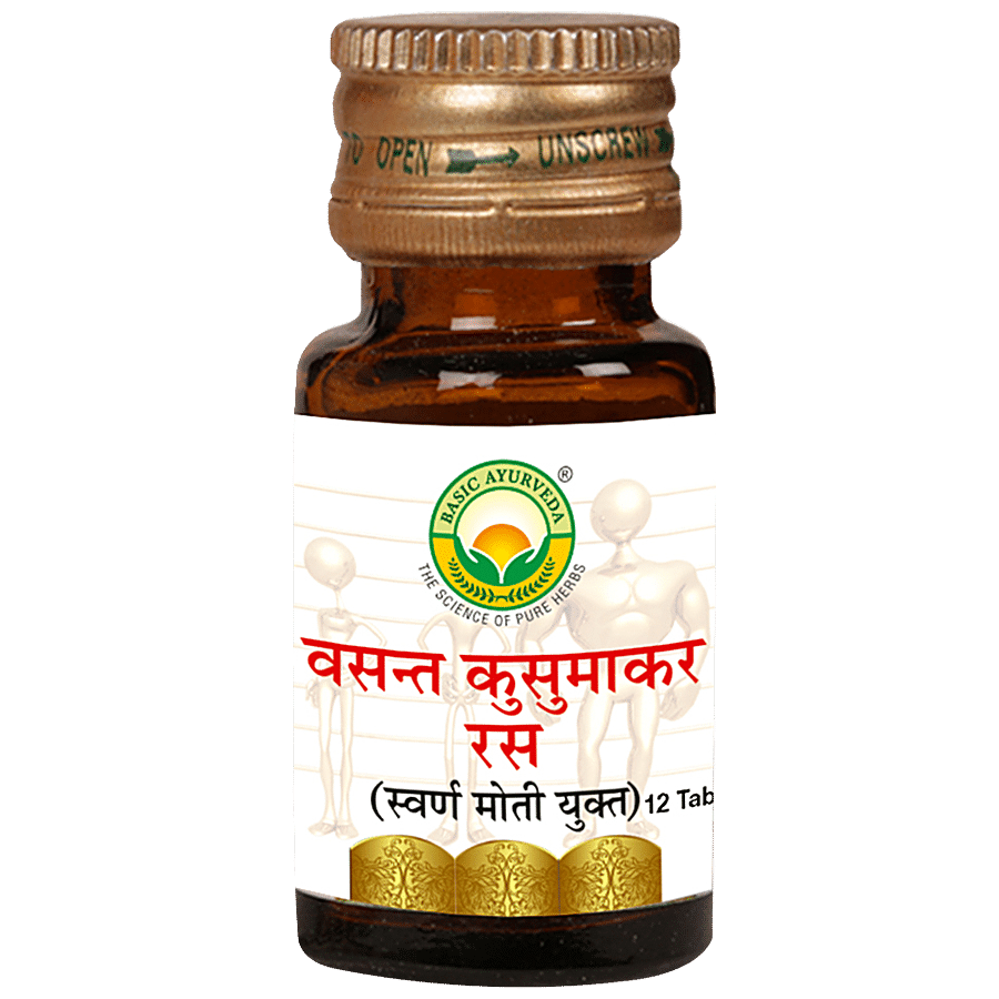 Basic Ayurveda Vasant Kusumakar Ras Tablets - Improves Muscle Strength