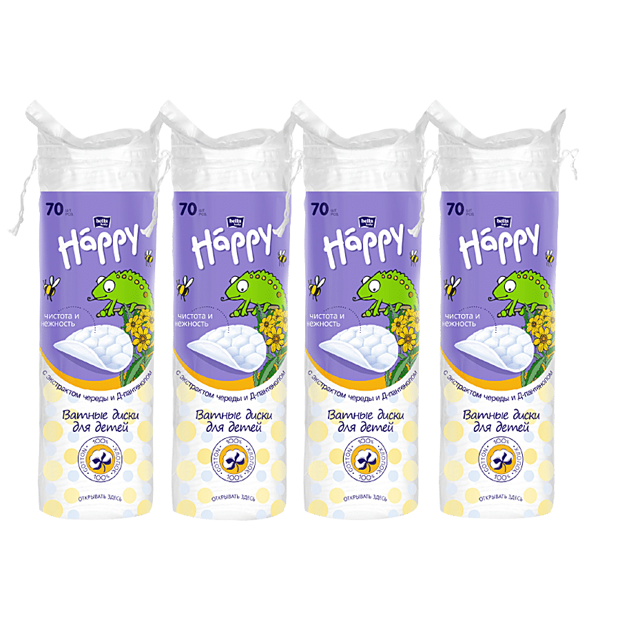 Bella Baby Happy Round Cotton Pads With D-Panthenol & Bidens Extract