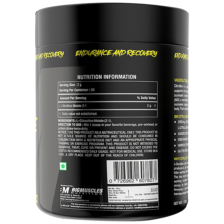 Bigmuscles Nutrition Citrulline Malate Supplement - Sex On The Beach