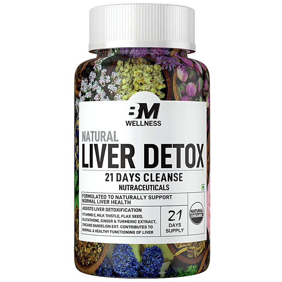 Bigmuscles Nutrition Liver Detox Tablets - 21 Days Liver Cleanse Supplements With Milk Thistle