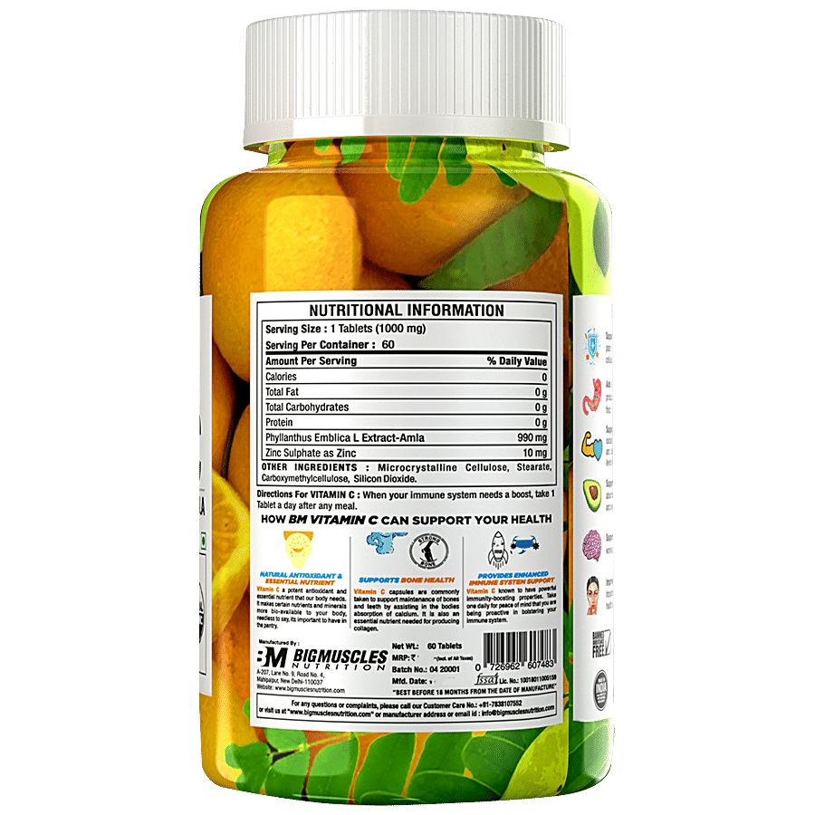 Bigmuscles Nutrition Natural Vitamin C Tablets - Orange