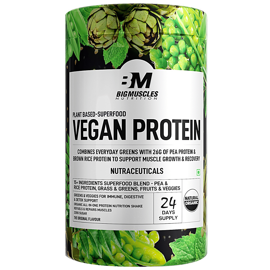 Bigmuscles Nutrition Organic Vegan Protein Powder - Plant Based