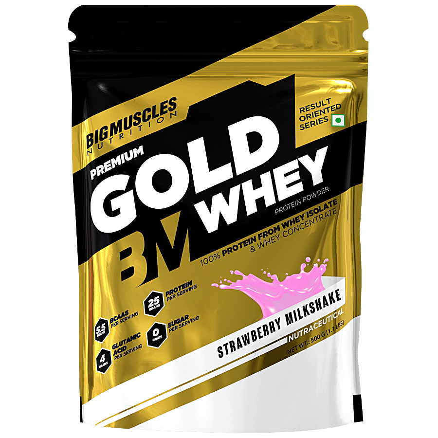 Bigmuscles Nutrition Premium Gold Whey Protein Isolate - Strawberry Milkshake