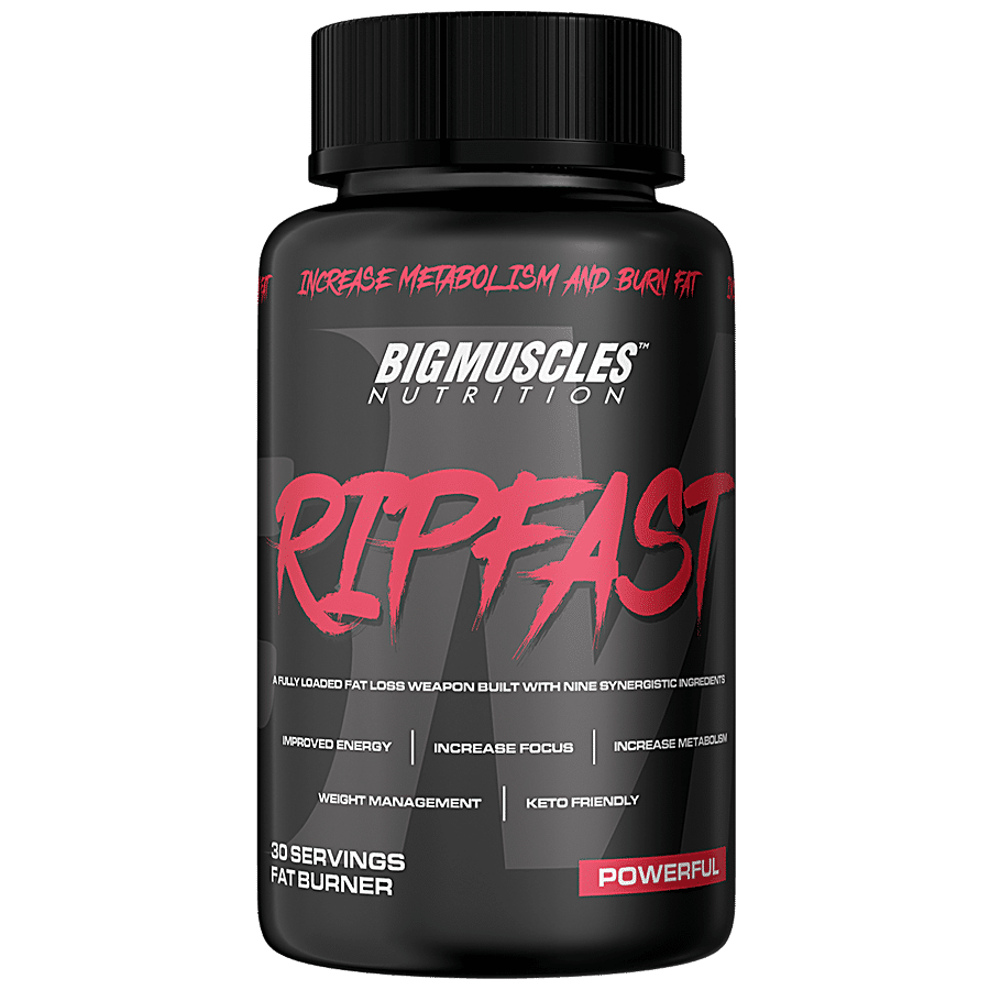 Bigmuscles Nutrition Ripfast Fat Burner Tablets - Improves Metabolism & Weight Management