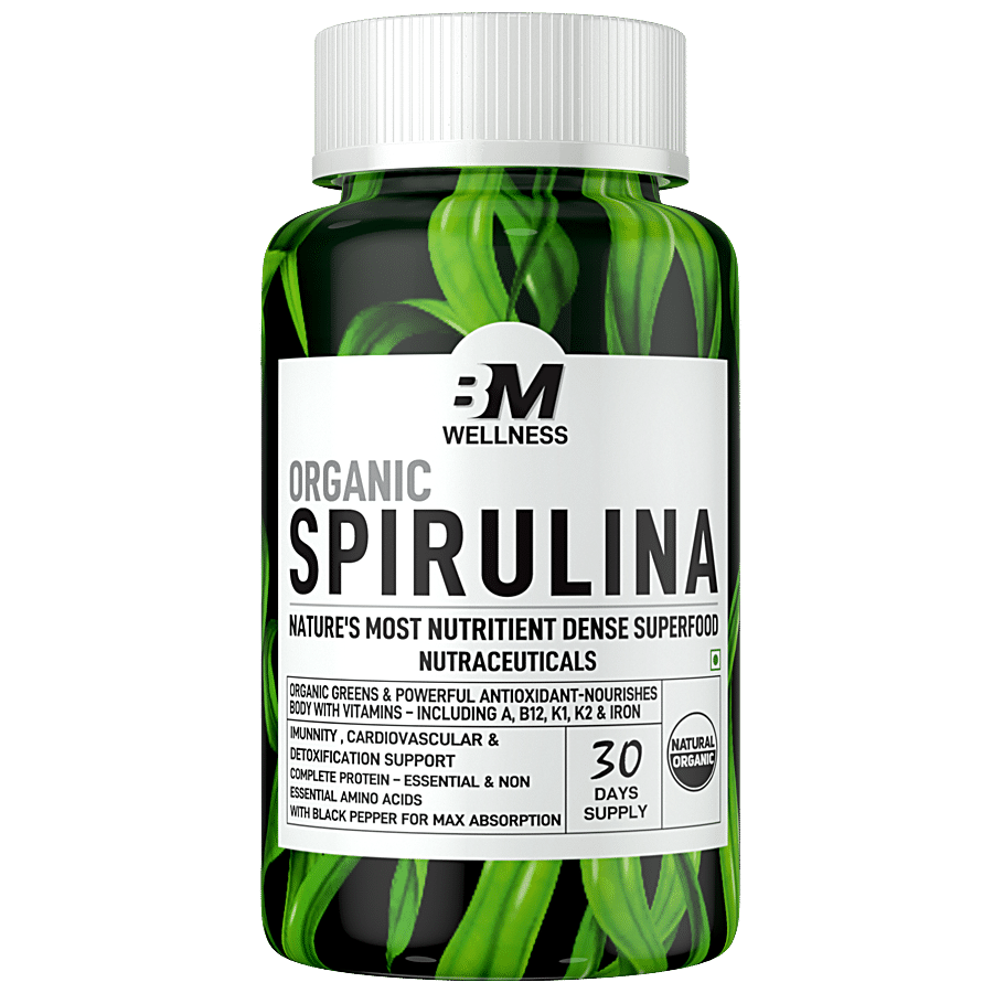 Bigmuscles Nutrition Spirulina Organic Tablets - Antioxidant Rich