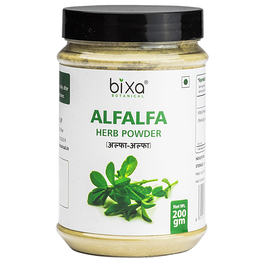 Bixa Botanical Alfalfa Herb Powder - Saponins Present Helps To Reduce Cholesterol & Lipids In Blood Circulation