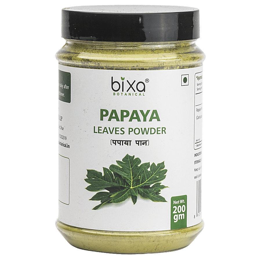 Bixa Botanical Papaya Leaves Powder - Helpful As An Immunity Booster & Supports Blood Platelets Health