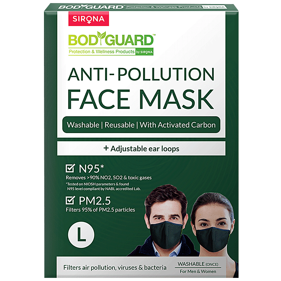 Bodyguard N95 + PM2.5 Anti Pollution Face Mask With Activated Carbon - Large