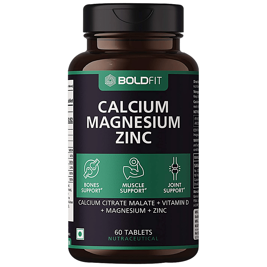 Boldfit Calcium Magnesium Zinc Tablet - Supports Immunity