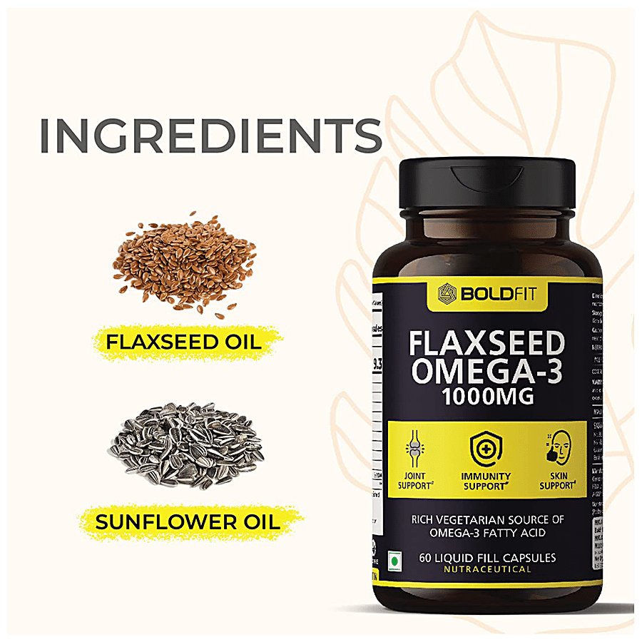 Boldfit Flaxseed Omega 3 Capsule - Supports Immunity