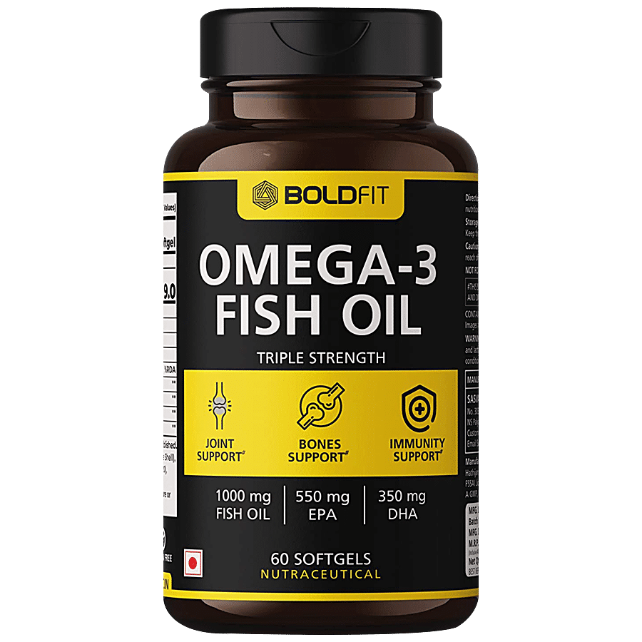 Boldfit Omega 3 Fish Oil Capsule - For Joint & Bone Support