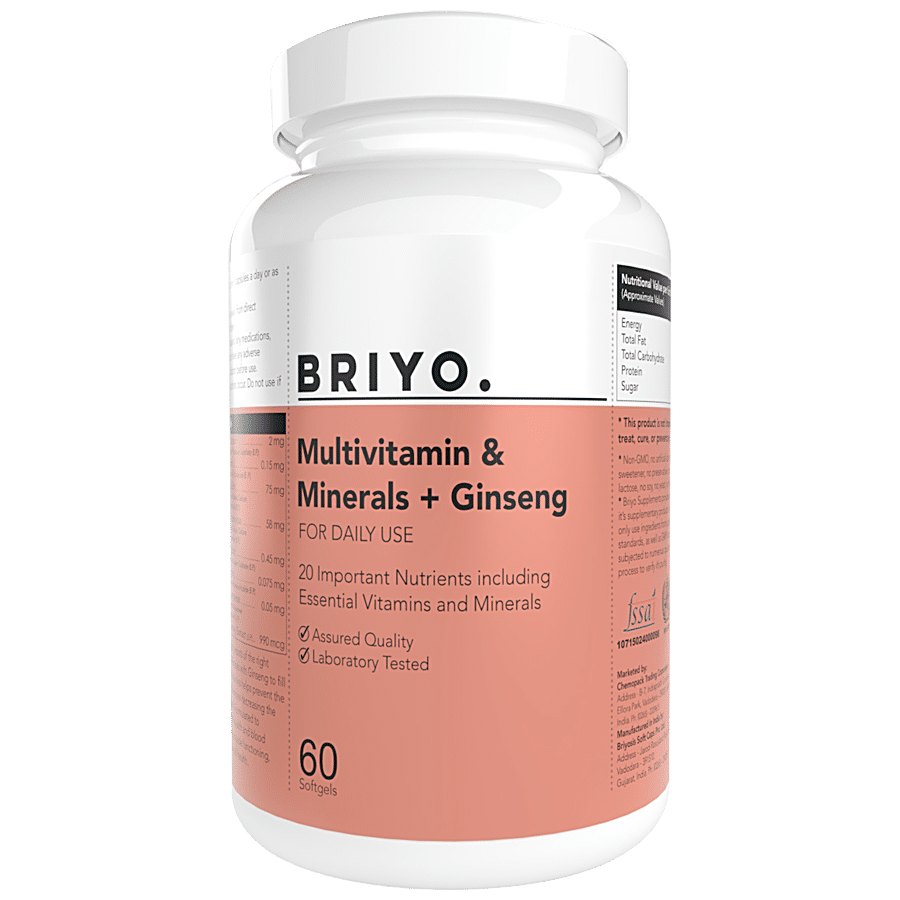 Briyo Multivitamin Softgel Capsules - Vitamins & minerals With Ginseng