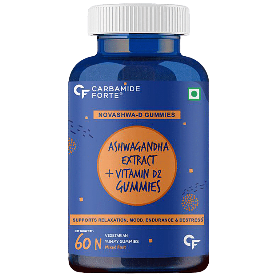 Carbamide Forte Ashwagandha Extract With Vitamin D Gummies - Mixed Fruit Flavour