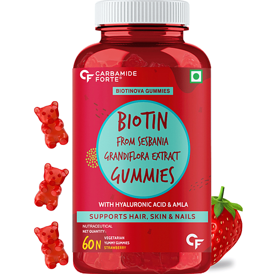 Carbamide Forte Biotin Gummies - With Hyaluronic Acid & Amla