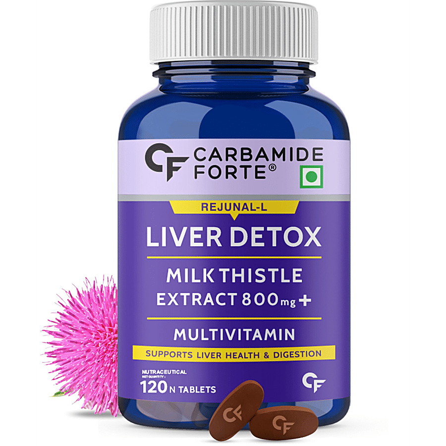 Carbamide Forte Milk Thistle Extract 600mg + 20 Ingredients Vegetarian Tablets - Liver Support