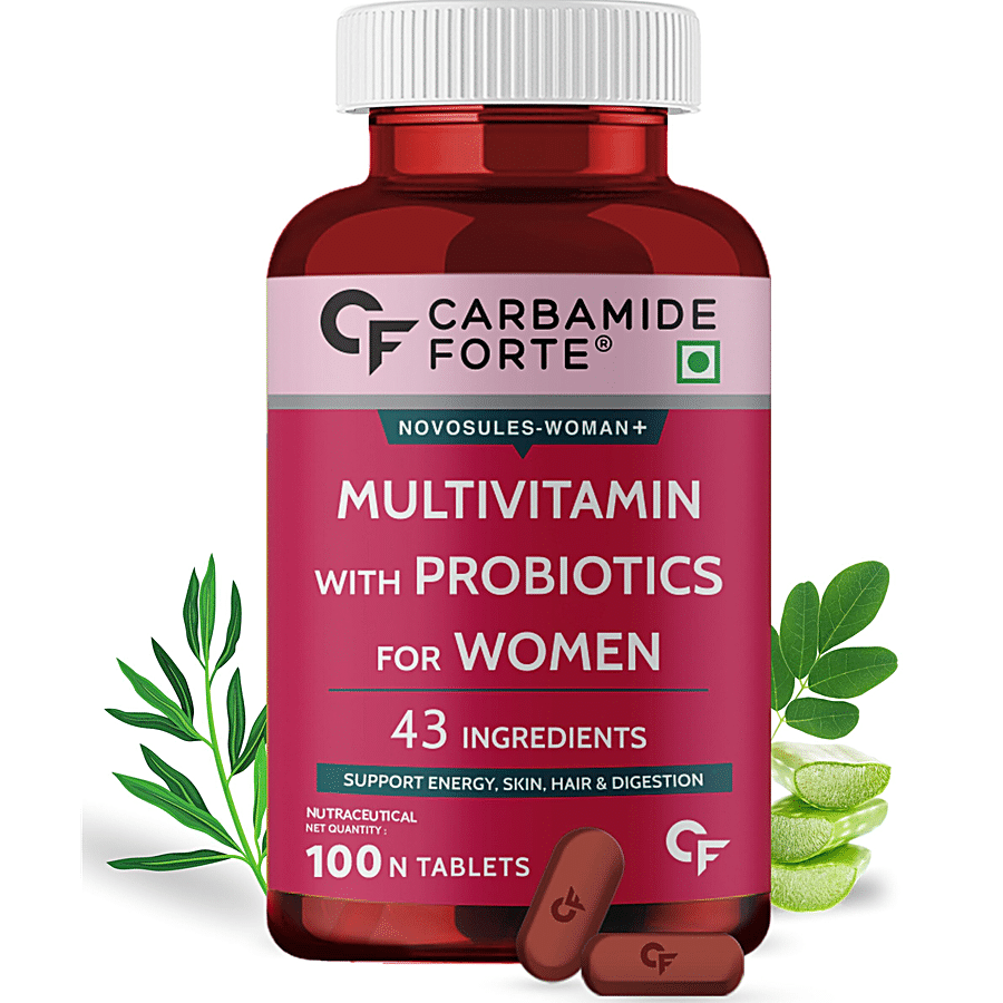 Carbamide Forte Multivitamins With Probiotics & 43 Ingredients Vegetarian Tablets - For Women