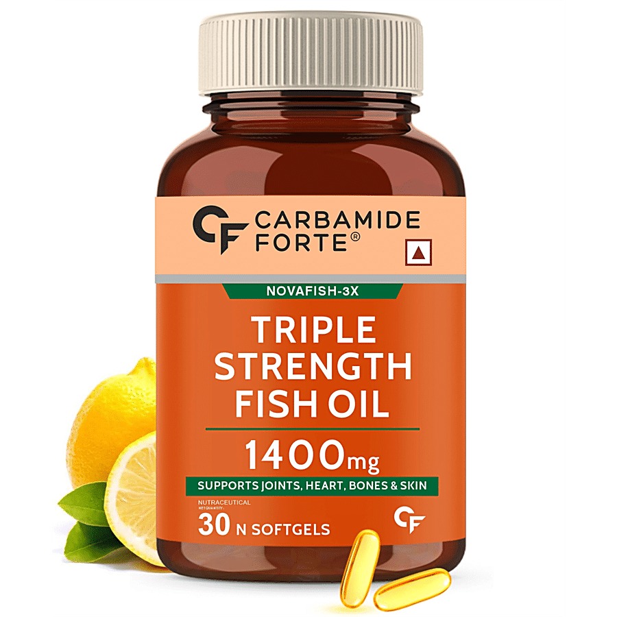 Carbamide Forte Triple Strength Omega 3 Fish Oil - 1400 mg With Multivitamin For Men & Women