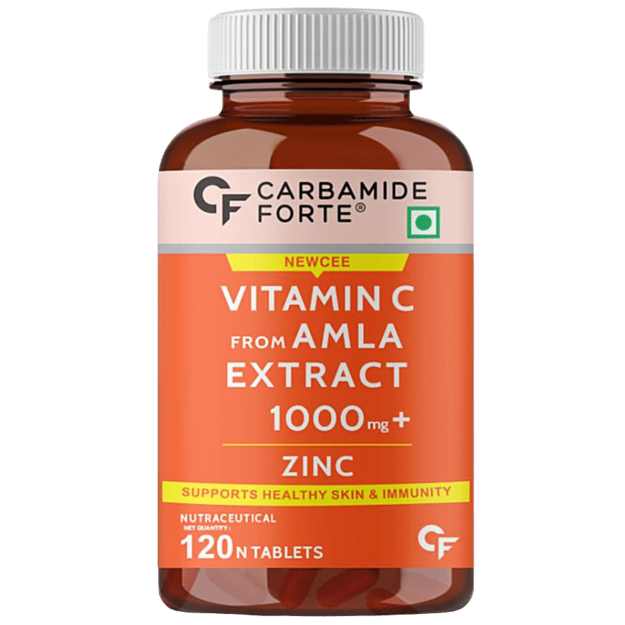 Carbamide Forte Vitamin C Amla Extract 1000mg + Zinc Vegetarian Tablets - For Immunity