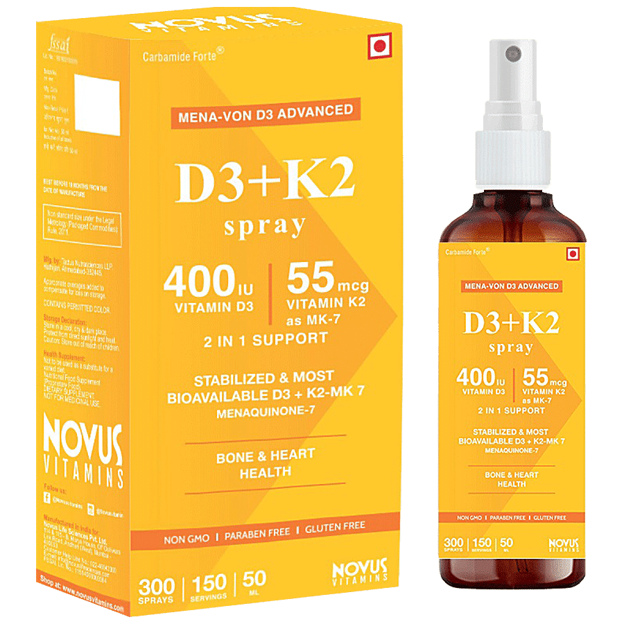 Carbamide Forte Vitamin D3 400 IU With Vitamin K2 MK7 55 Mcg Spray - Non-GMO