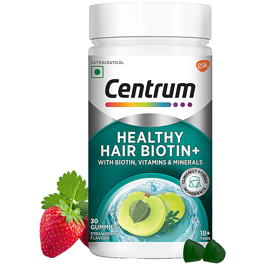 Centrum Healthy Hair Biotin+ Gummies For Men & Women With Biotin