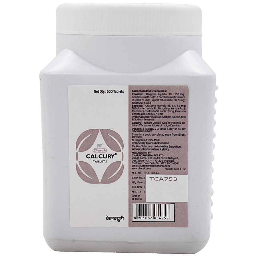 Charak CALCURY Tablets - Flushes Out Calculi And Prevents Recurrence