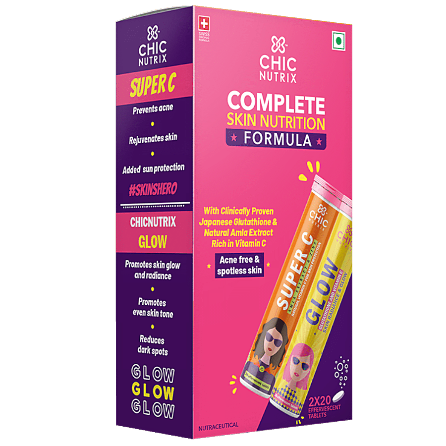 Chicnutrix Complete Skin Nutrition Formula Effervescent Tablets - Japanese Glutathione & Vitamin C