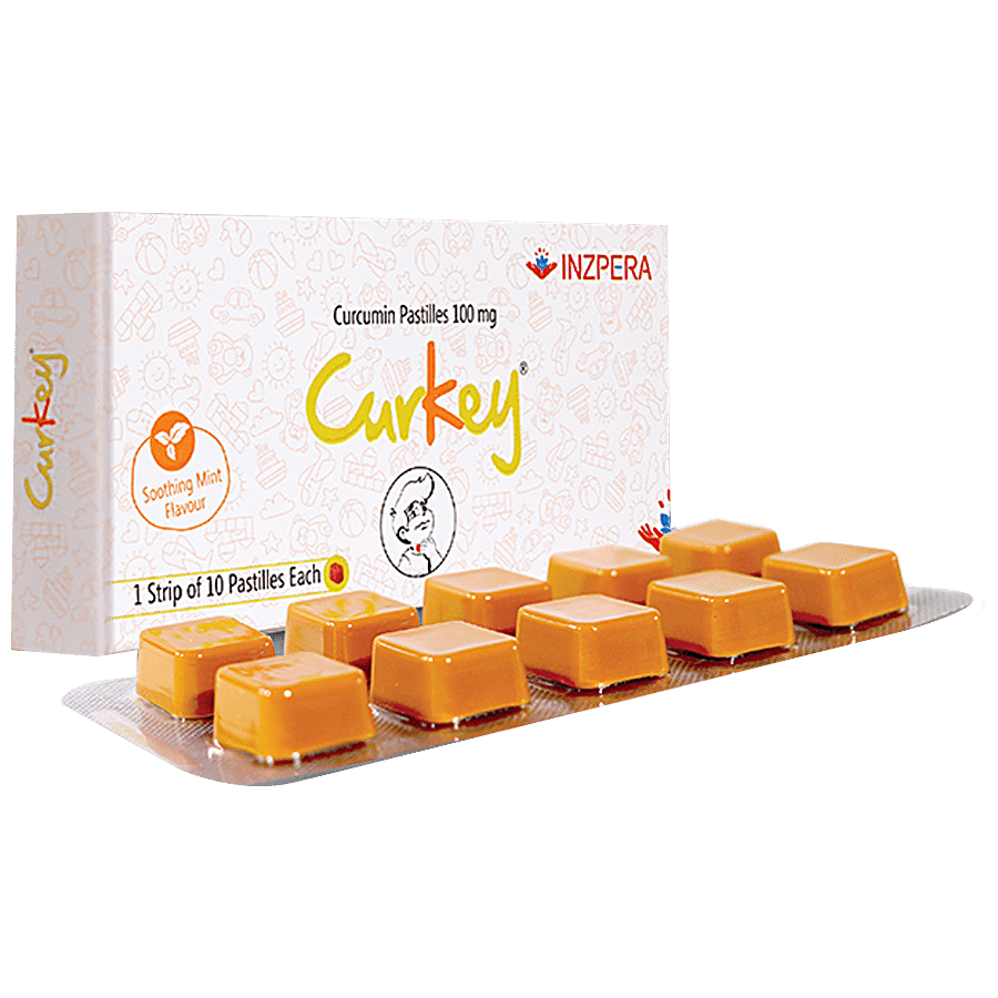 Curkey Curcumin Pastilles For Quick Relief From Sore Throat - Sugar Free