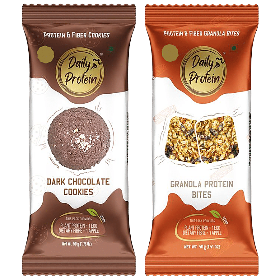 DAILY PROTEIN Dark Chocolate Cookies & Granola Protein Bites - Vegan & No Preservatives