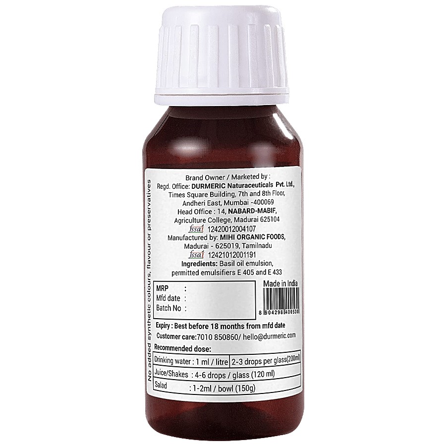 DURMERIC Onedrop Intensive Basil Herbal Drops - Helps Protect Against Gastric