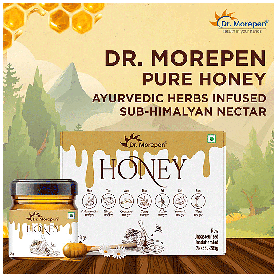 Dr. Morepen Honey Jars - Infused with Ayurvedic Herbs