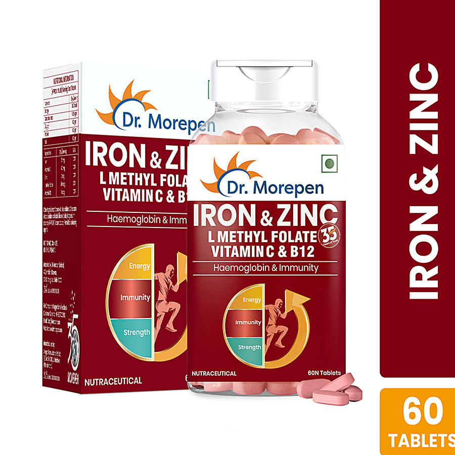 Dr. Morepen Iron & Zinc Tablets With Vitamin C & B12