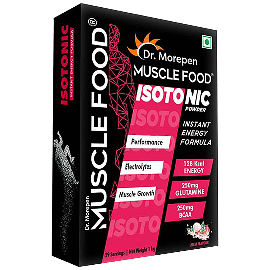 Dr. Morepen Muscle Food Isotonic Powder For Instant Energy & Hydration - Litchi Flavour