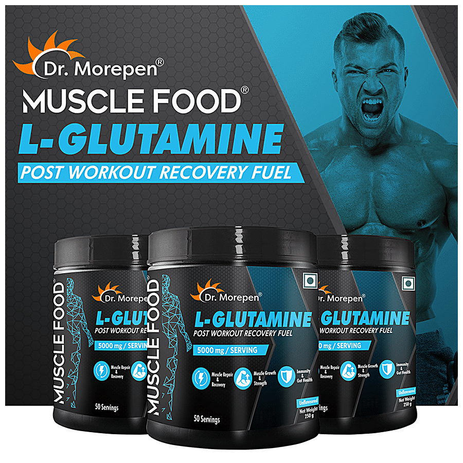 Dr. Morepen Muscle Food L-Glutamine -  Post Workout Muscle Recovery & Growth