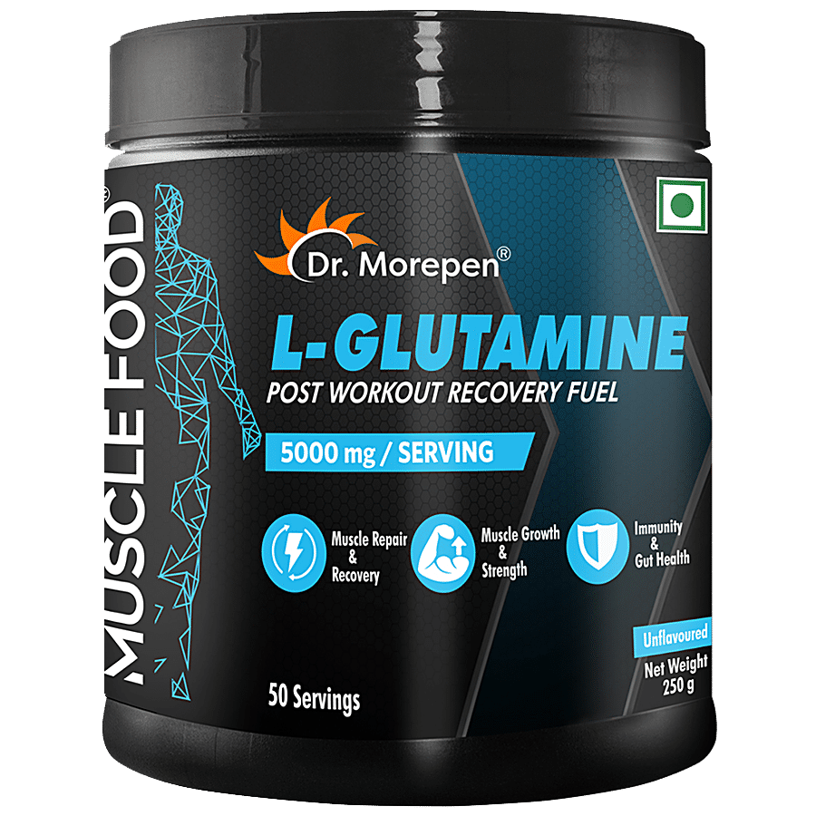 Dr. Morepen Muscle Food L-Glutamine -  Post Workout Muscle Recovery & Growth