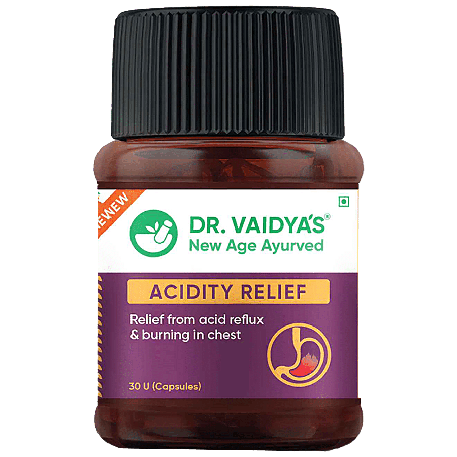 Dr. Vaidyas Acidity Relief Capsule - Reduces Heat & Chest Burn