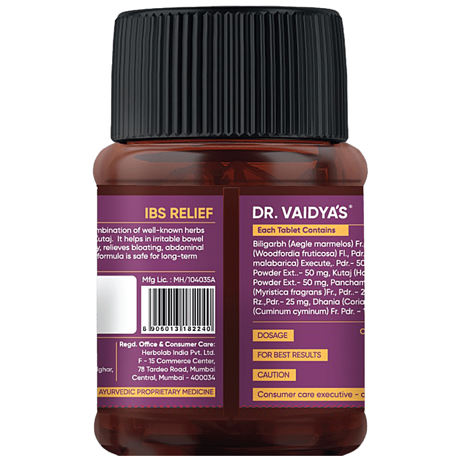 Dr. Vaidyas IBS Relief Tablet - Reduces Bowel Frequency