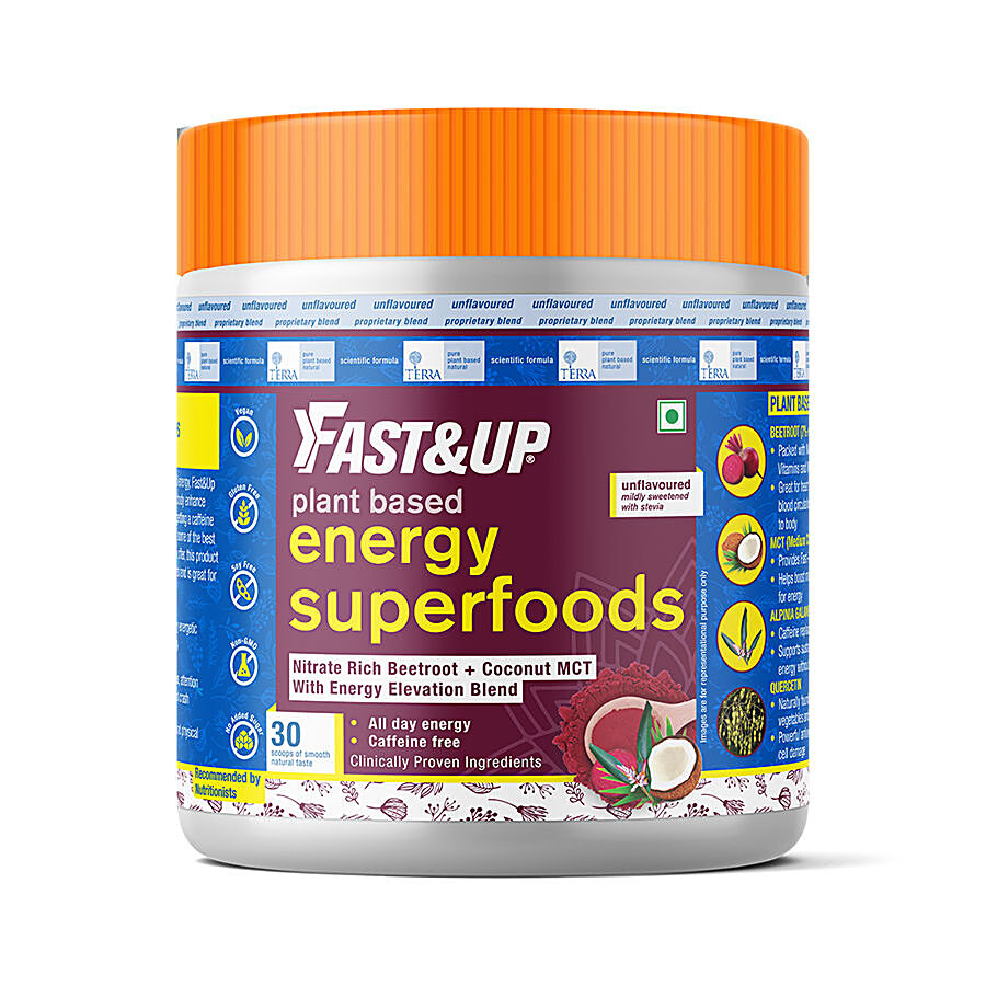 Fast&Up Plant Based Energy Superfoods - Natural Beetroot Extract + Coconut MCT