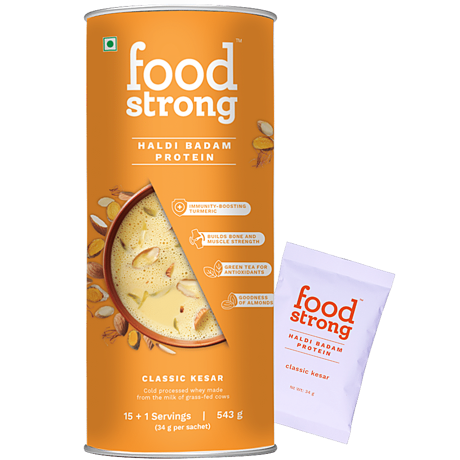 Food strong Haldi Badam Protein - Classic Kesar