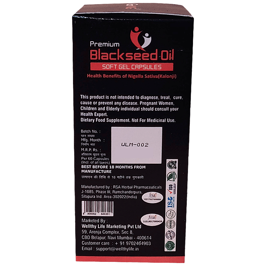 GoYNG Premium Black Seed Oil Soft Gel Capsules - Cold Pressed