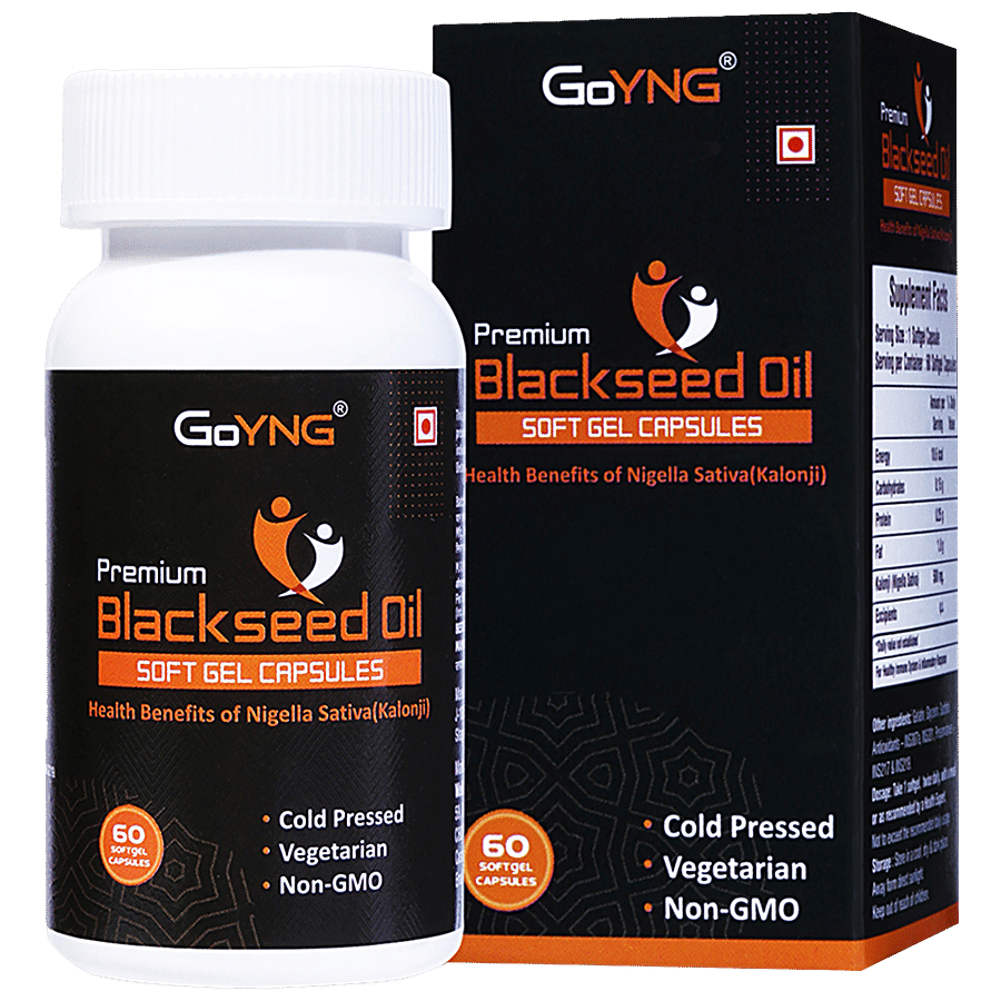 GoYNG Premium Black Seed Oil Soft Gel Capsules - Cold Pressed