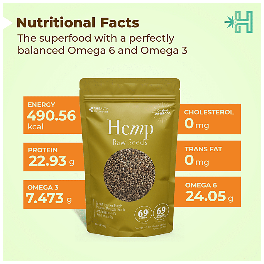 Health Horizons Raw Hemp Seeds - Rich In Protein