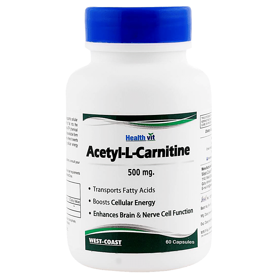 Healthvit Acetyl-L-Carnitine 500 mg Capsules - For Muscle