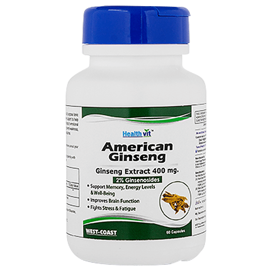 Healthvit American Ginseng Extract 400 mg Capsules - 2% Ginsenosides