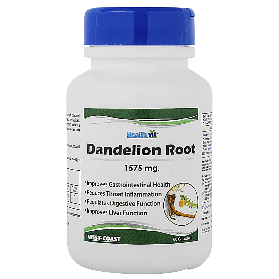 Healthvit Dandelion Root 1575 mg Capsules - For Improve Digestion