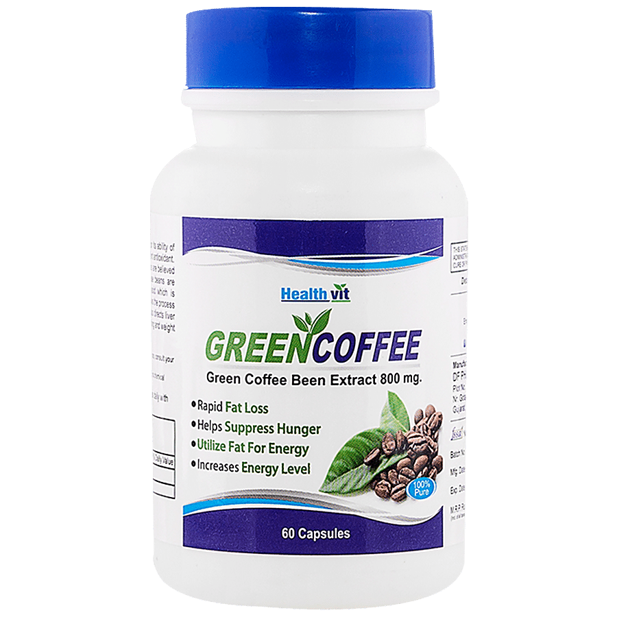 Healthvit Green Coffee Bean Extract 800 mg Capsules - Rapid Fat Loss