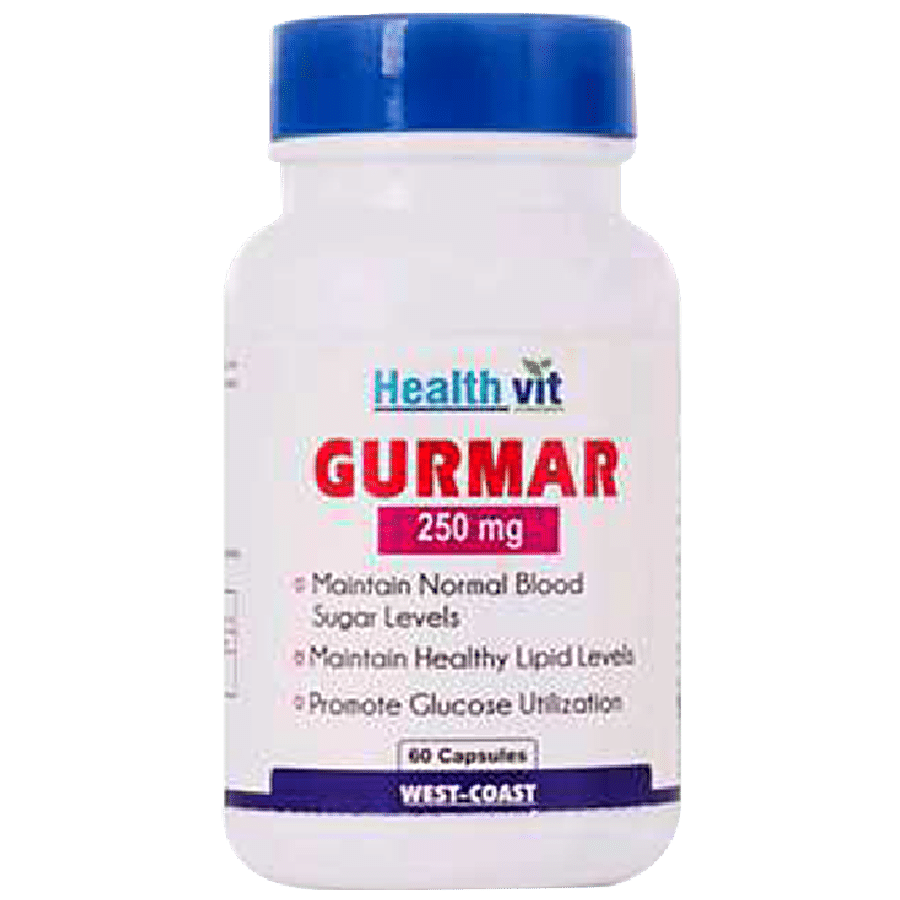 Healthvit Gurmar  250 mg Capsules - Maintain Normal Blood Sugar Levels