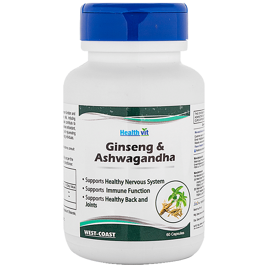 Healthvit Health Supplement - Ginseng & Ashwagandha Capsules